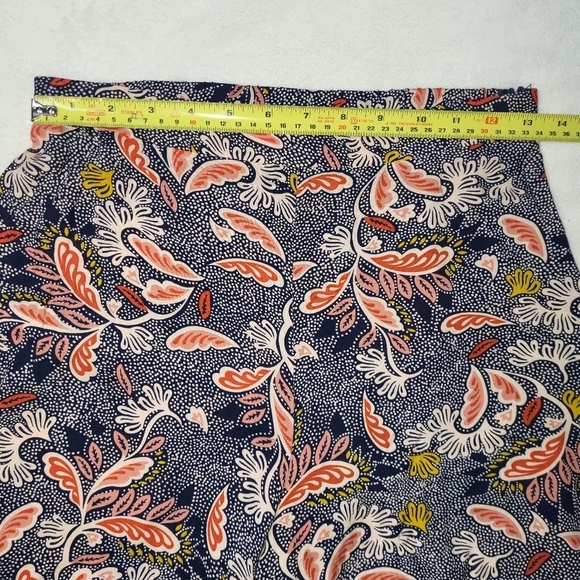 Aakaa Palazzo Pants Women's Size Small  Navy Blue Gold Asymmetrical Hemline - Picture 7 of 12